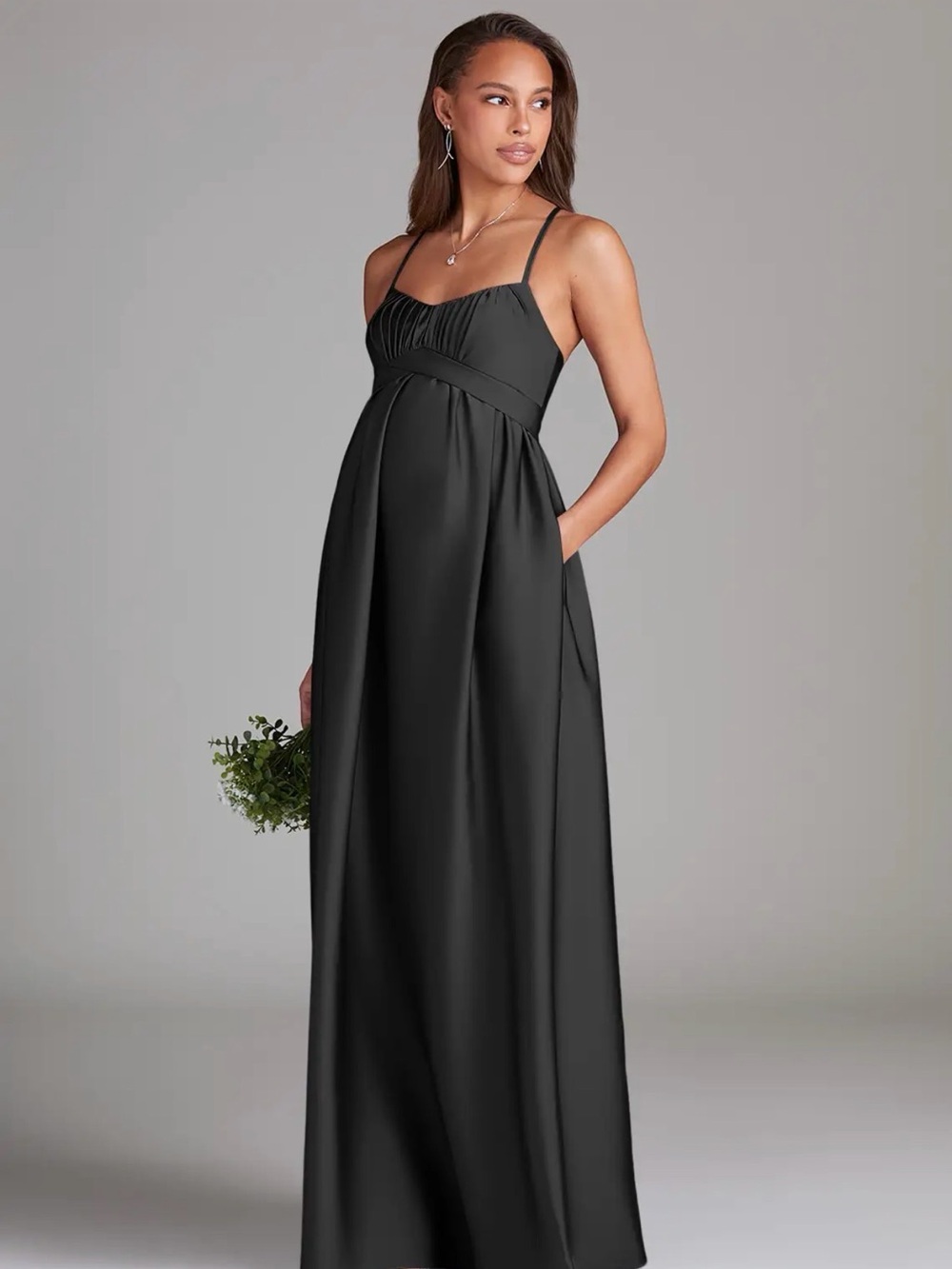 Azazie Llana Spaghetti-Strap Maternity Bridesmaids Dress